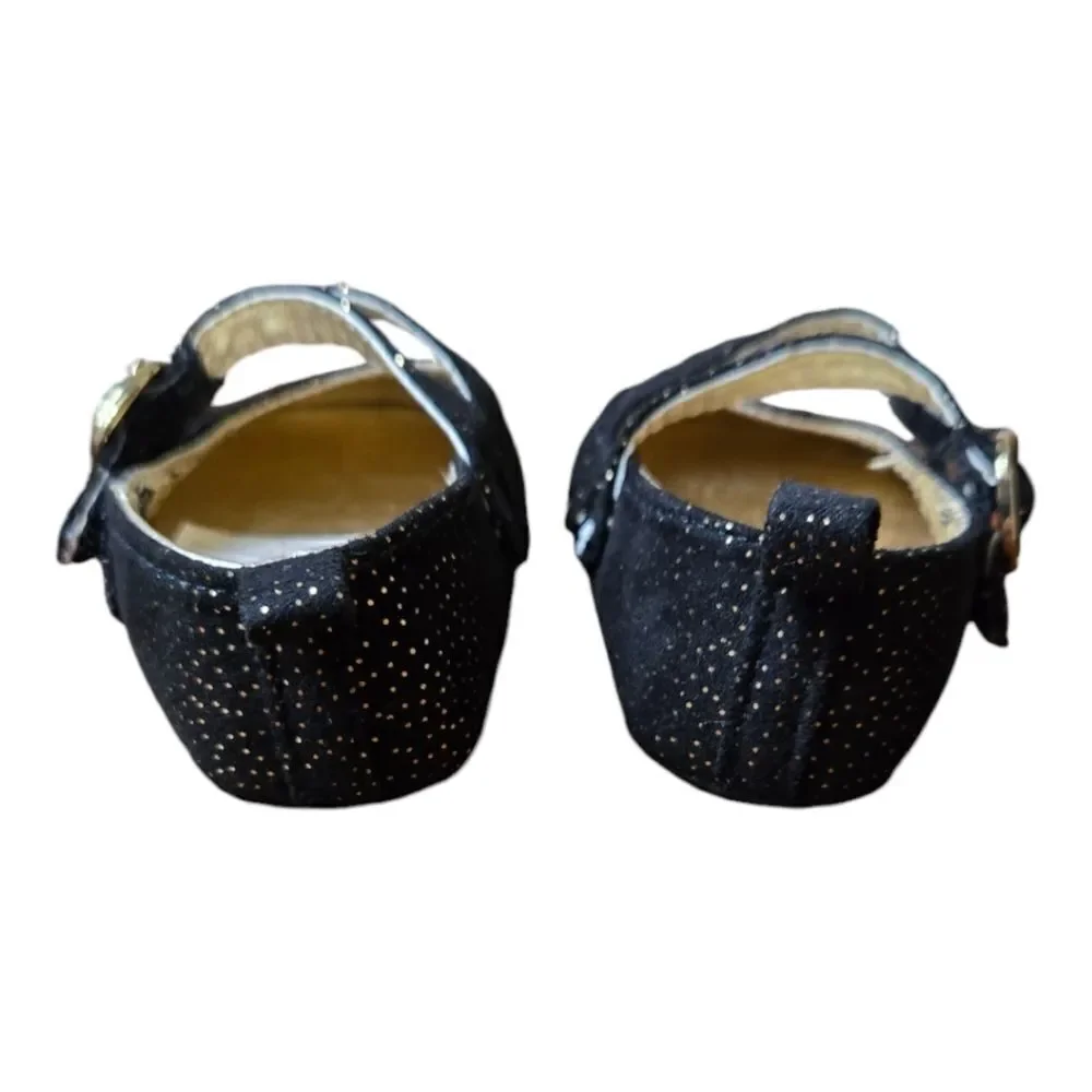 Carter's Glitter Mary Jane Crib Shoes Baby Girl 0-3M Newborn Black Formal Dressy
